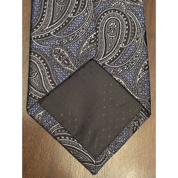 Pronto Uomo Platinum Blue Black Gray Hand Made 100% Silk Made In China - Picture 2 of 9